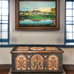 Painting of the Montgomery County almshouse over a Pennsylvania German painted chest (1) (1)