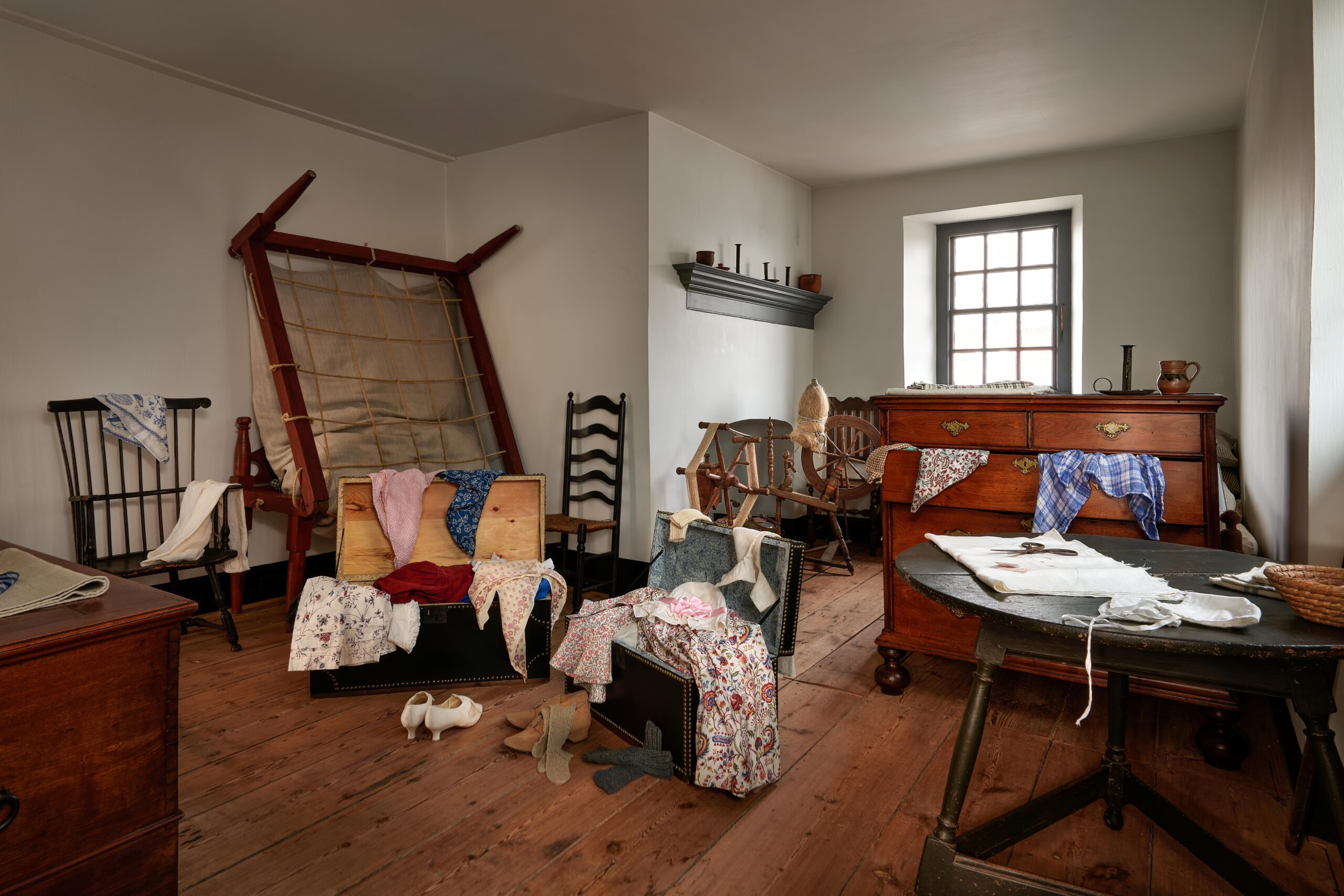 Muhlenberg House trunks in servants room